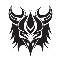 Devil head black and white vector icon