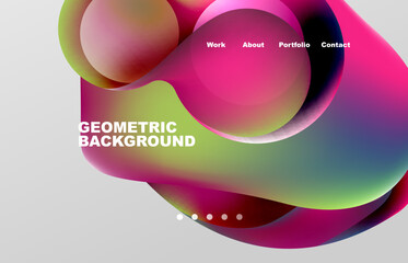 Abstract liquid background for your landing page design. Web page for website or mobile app wallpaper