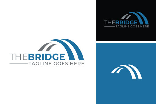 Modern Simple Arch Bridge Logo design