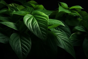 Fresh green tropical leaves. Generate Ai