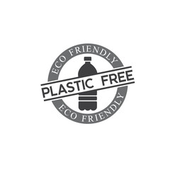 symbol of plastic free, eco friendly, vector art.
