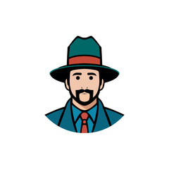 dad father character mascot logo vector illustration template design