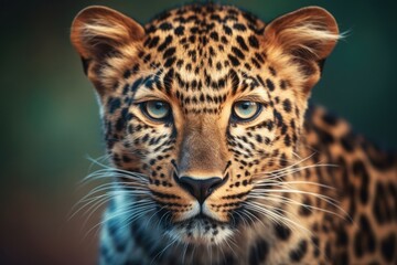 Fototapeta na wymiar Portrait of a leopard. Generative AI