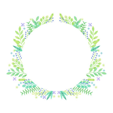 d√©coration aquarelle florale verte,  vectorielle
