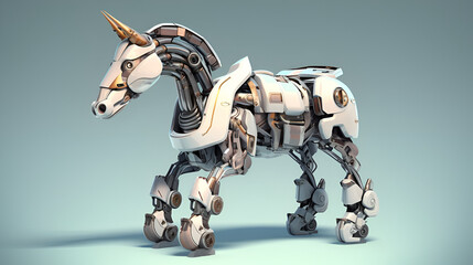 Futuristic animal robot. AI illustration.