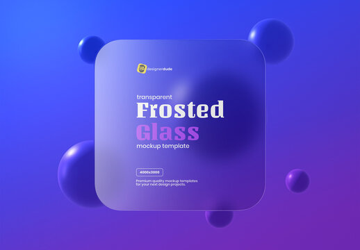 Frosted Glass Mockup Template