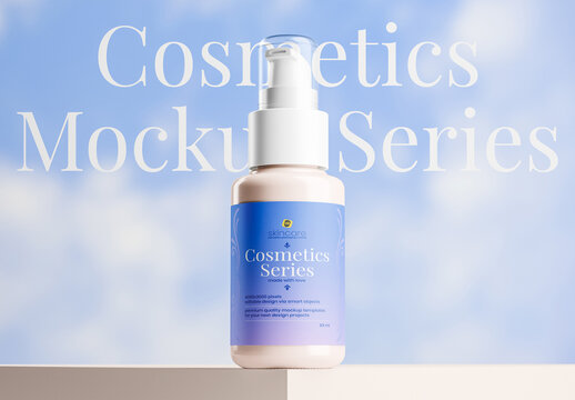 Cosmetic Pump Bottle Mockup