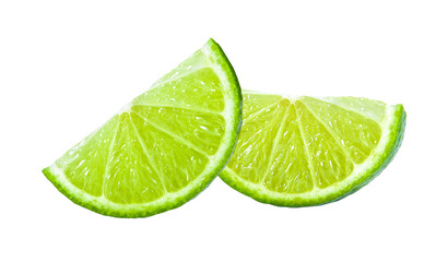 Fototapeta na wymiar slice of lime isolated on transparent png