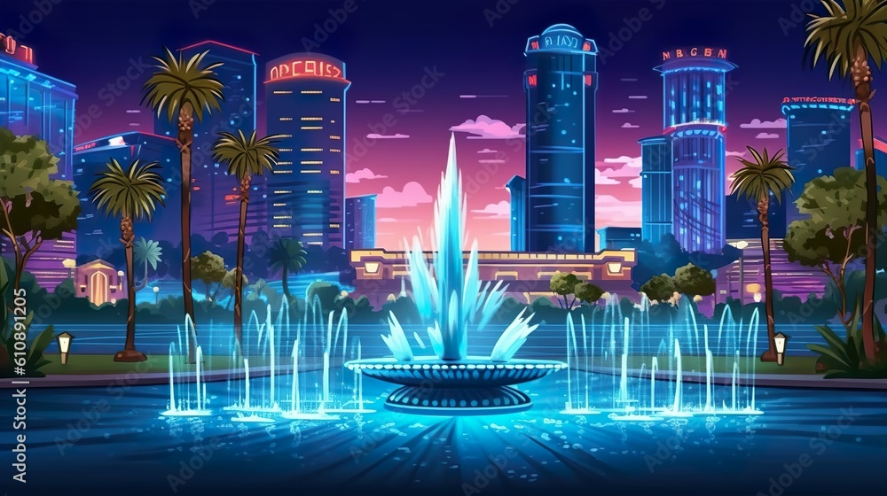 Poster abstract background las vegas. the allure of las vegas at night through an illustration with an abst