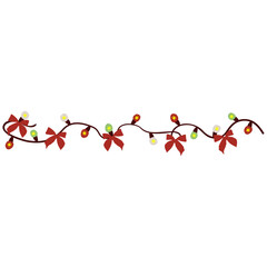 Christmas lights border SVG design element