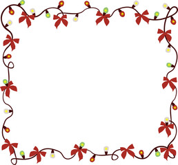 Christmas lights garland. SVG frame
