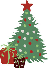 New Year tree SVG design element