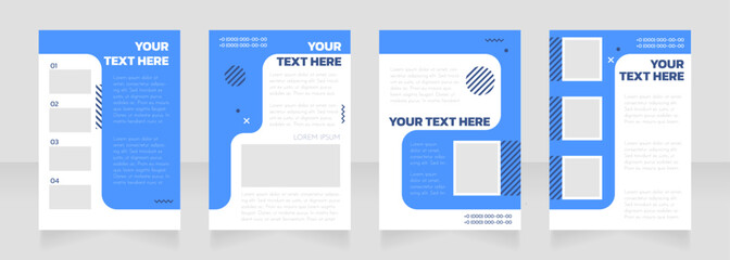 Agency administration blank brochure layout design. Industry info. Vertical poster template set with empty copy space for text. Premade corporate reports collection. Editable flyer paper pages