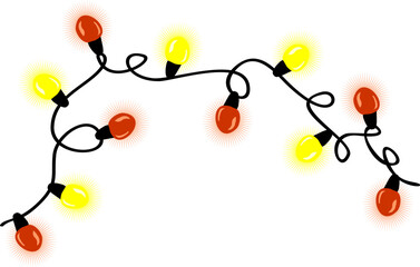 Christmas lights garland. SVG design element