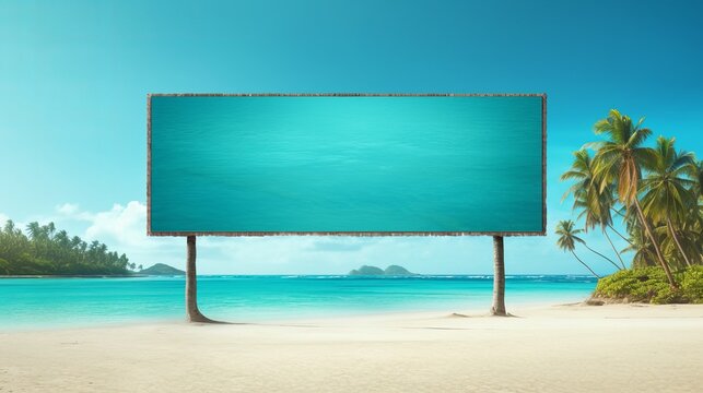 billboard in paradise beach, generative ai