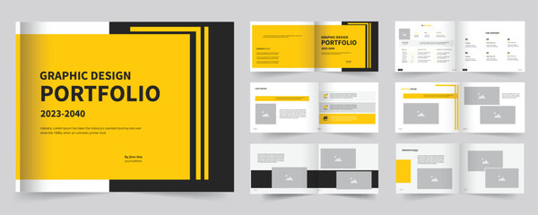 Graphic design portfolio template, Professional A5 size Graphic Designer Portfolio