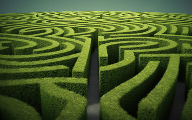 Naklejka premium fingerprint maze hedge Generative AI