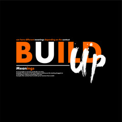 build up meanings vintage typography