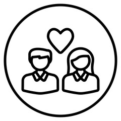 Couple icon in line style, use for website mobile app presentation