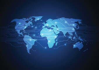 Global network connection. World map point and line composition concept of global business. Vector Illustration