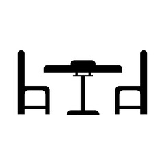 DINING TABLE icon silhouette design template vector
