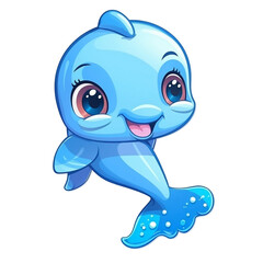 Obraz premium Cute dolphin sticker 