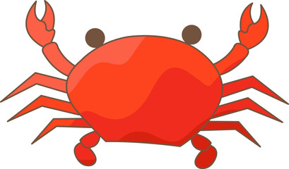 Crab vector illustration for decoration on marine life and seafood concept.