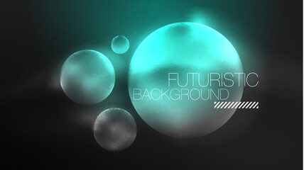 Circles with bright neon shiny light effects, abstract background wallpaper design