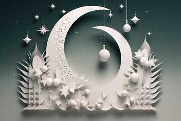 Islamic New Year. The day of the beginning of the year according to the Islamic calendar, the first day of the month of Muharram. Muslim, tradition, religion, moon. Generative AI