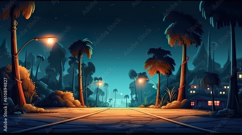 Poster abstract background illuminated road. the captivating charm of a night scene featuring an illuminate
