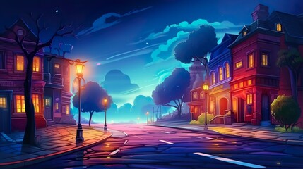 Abstract background illuminated road. The atmospheric glow of an illuminated road at night in an alluring illustration with background and captivating banner design. Generative AI.