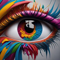 Colorful abstract eye, Ai generated

