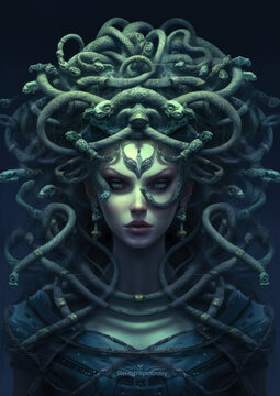 mythical lady medusa . Generative AI