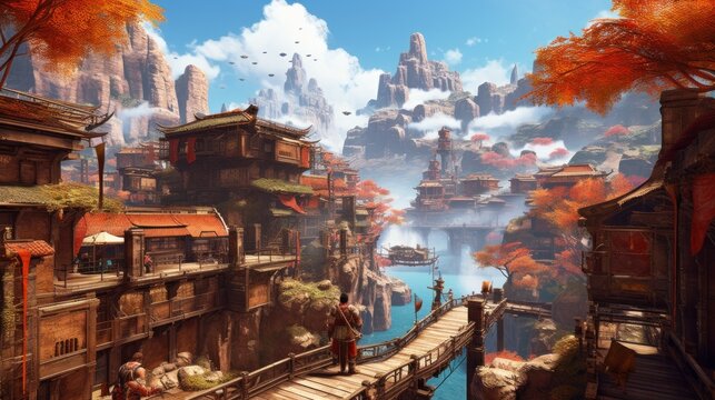 MMORPG game art environment