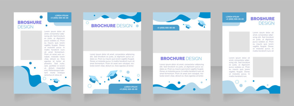 Community college admission blank brochure layout design. Study program. Vertical poster template set with empty copy space for text. Premade corporate reports collection. Editable flyer paper pages