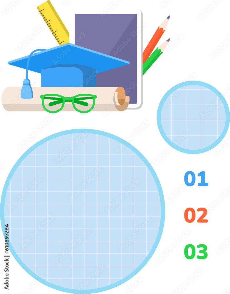 Aufkleber higher post school qualifications infographic chart design element set. abstract vector symbols for 