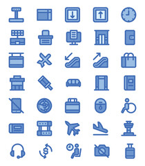 Fill blue outline icon for Airport