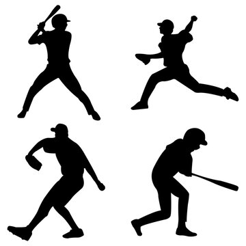 Baseball player Silhouette vector