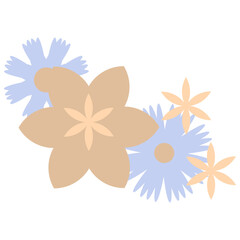 flowers simple flat element vector illustration retro aesthetic