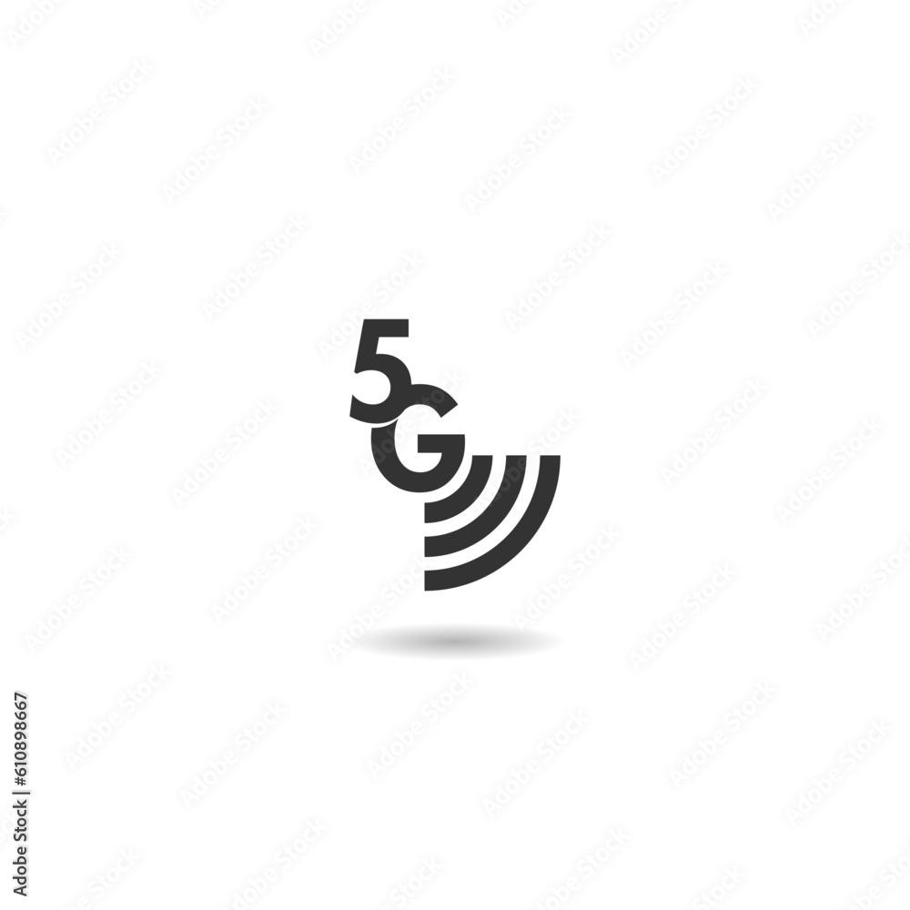 Poster 5g icon network coverage area icon with shadow