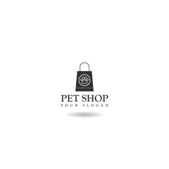 Pet shop bag logo icon with shadow