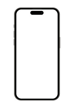 Smart phones Apple iPhone 14 Pro Max on white background. Realistic vector illustration. iPhone 14 Pro Max is smartphone designed, developed and marketed by Apple Inc. This is the sixteenth-generation