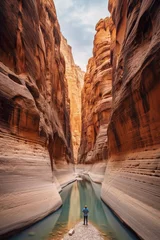 Fotobehang Illustration of spectacular view on a canyon © Kalim