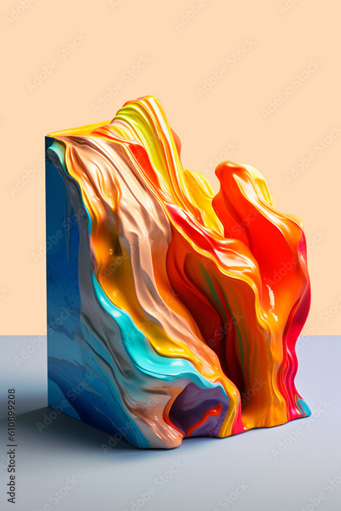 Aufkleber an abstract sculpture of an open book created using unconventional materials, showcasing the innovat
