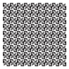 Modern Art Tile Checkered Black and White