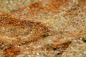 Pile of Mixed spice powder as background, spice or seasoning as background. Close-up mixed spice