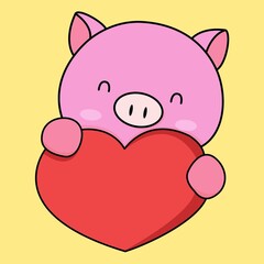 Pig with heart