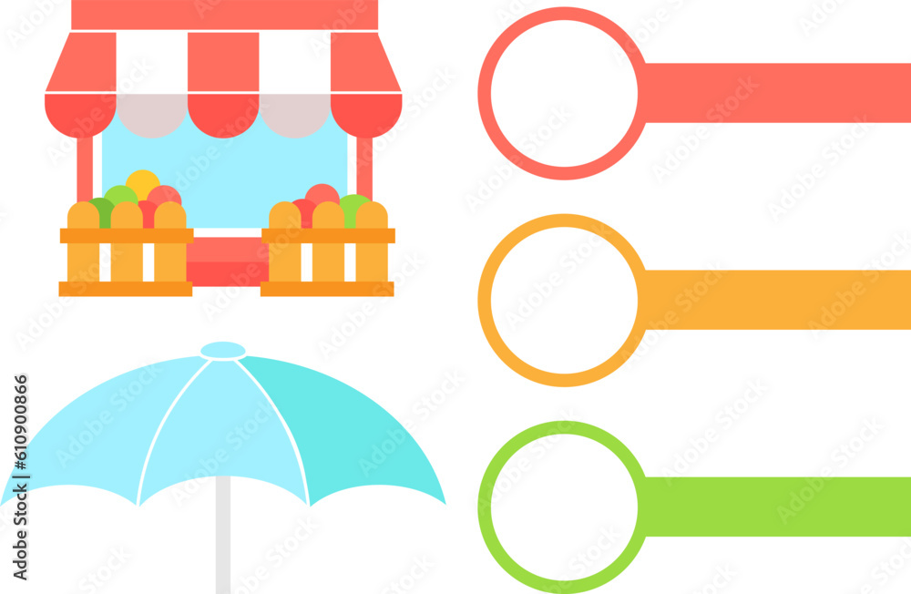 Poster individual business infographic chart design element set. abstract vector symbols for infochart with