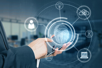 cybersecurity and biometric data concept