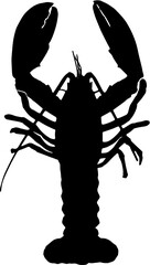 Silhouette lobster vector